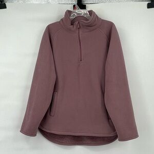 Jachs Girlfriend dusty rose fleece lined quarter zip pullover